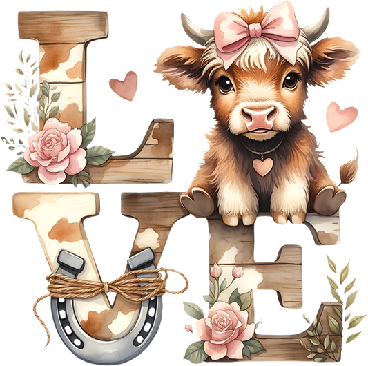 DTF Transfer – Cow Love Multi Sizes (CW-HC003)
