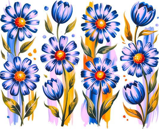DTF Transfer – Purple Flowers Multi Sizes (FL-MI003)
