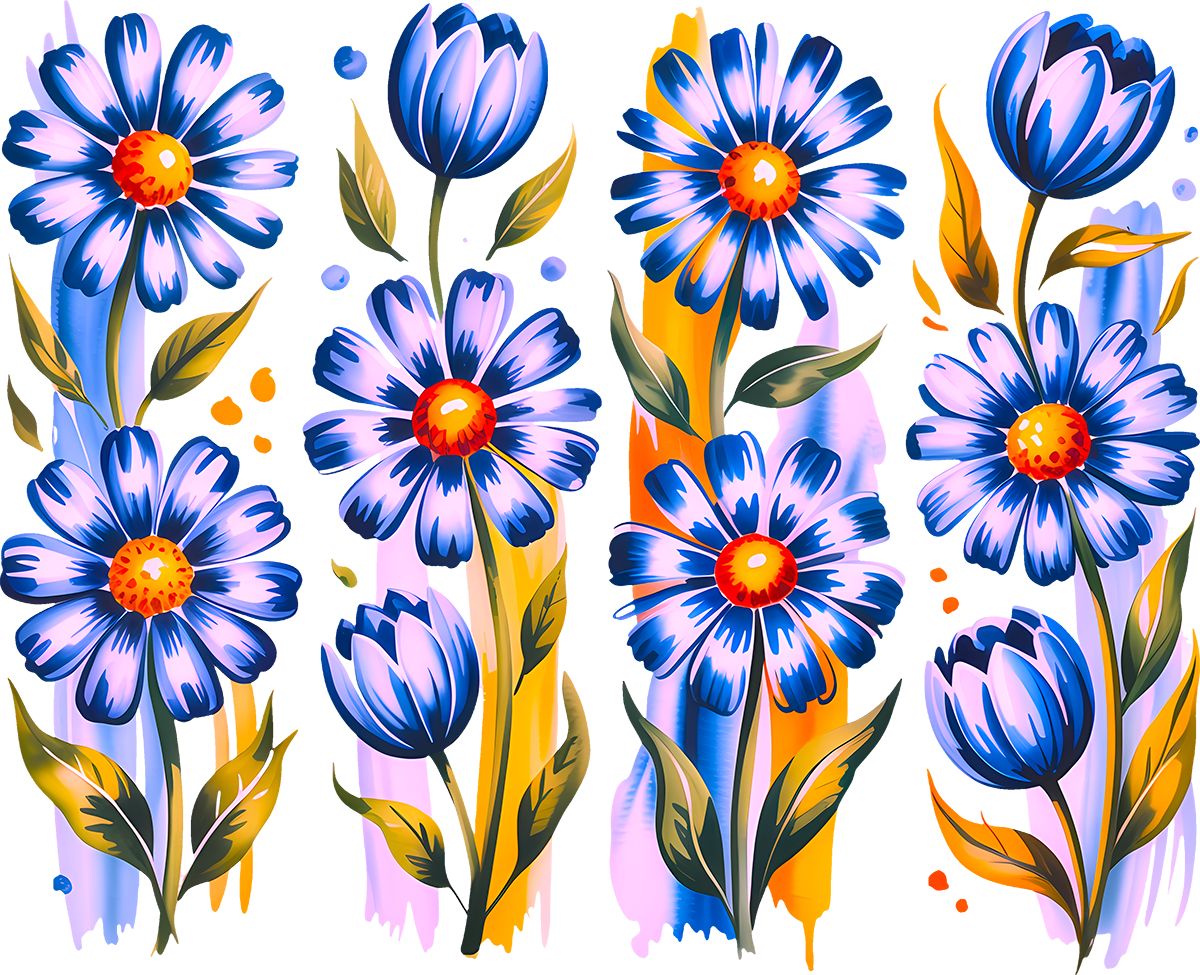 DTF Transfer – Purple Flowers Multi Sizes (FL-MI003)