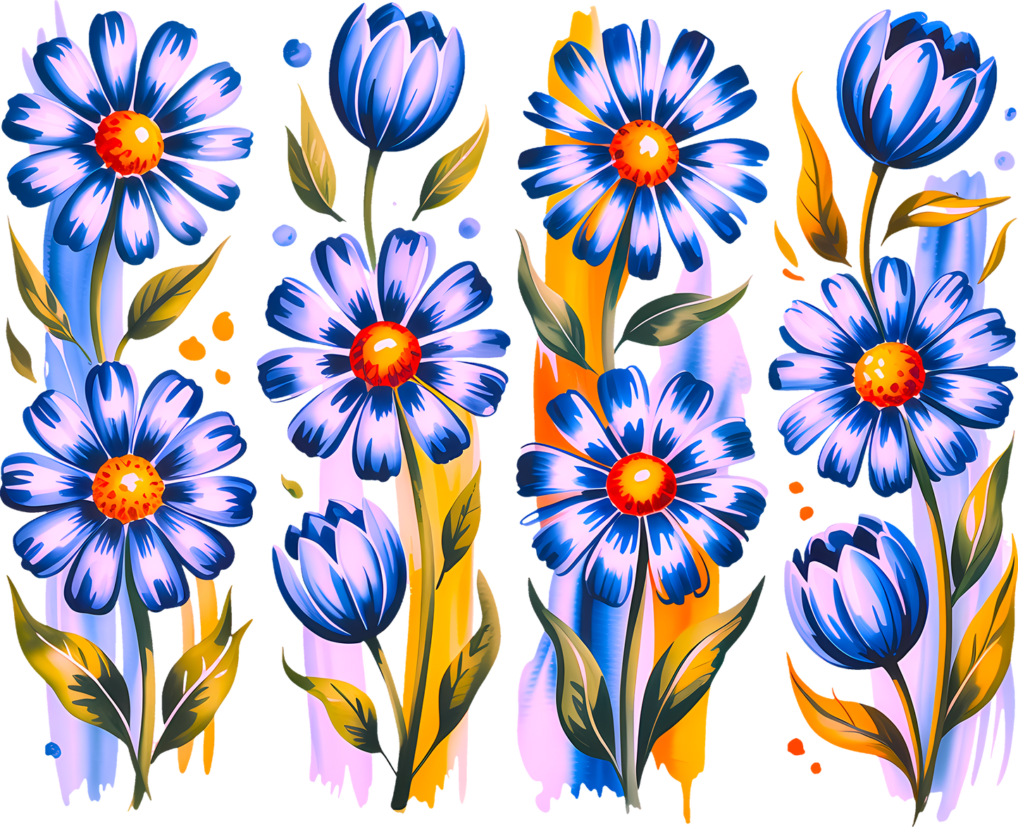 DTF Transfer – Purple Flowers Multi Sizes (FL-MI003)