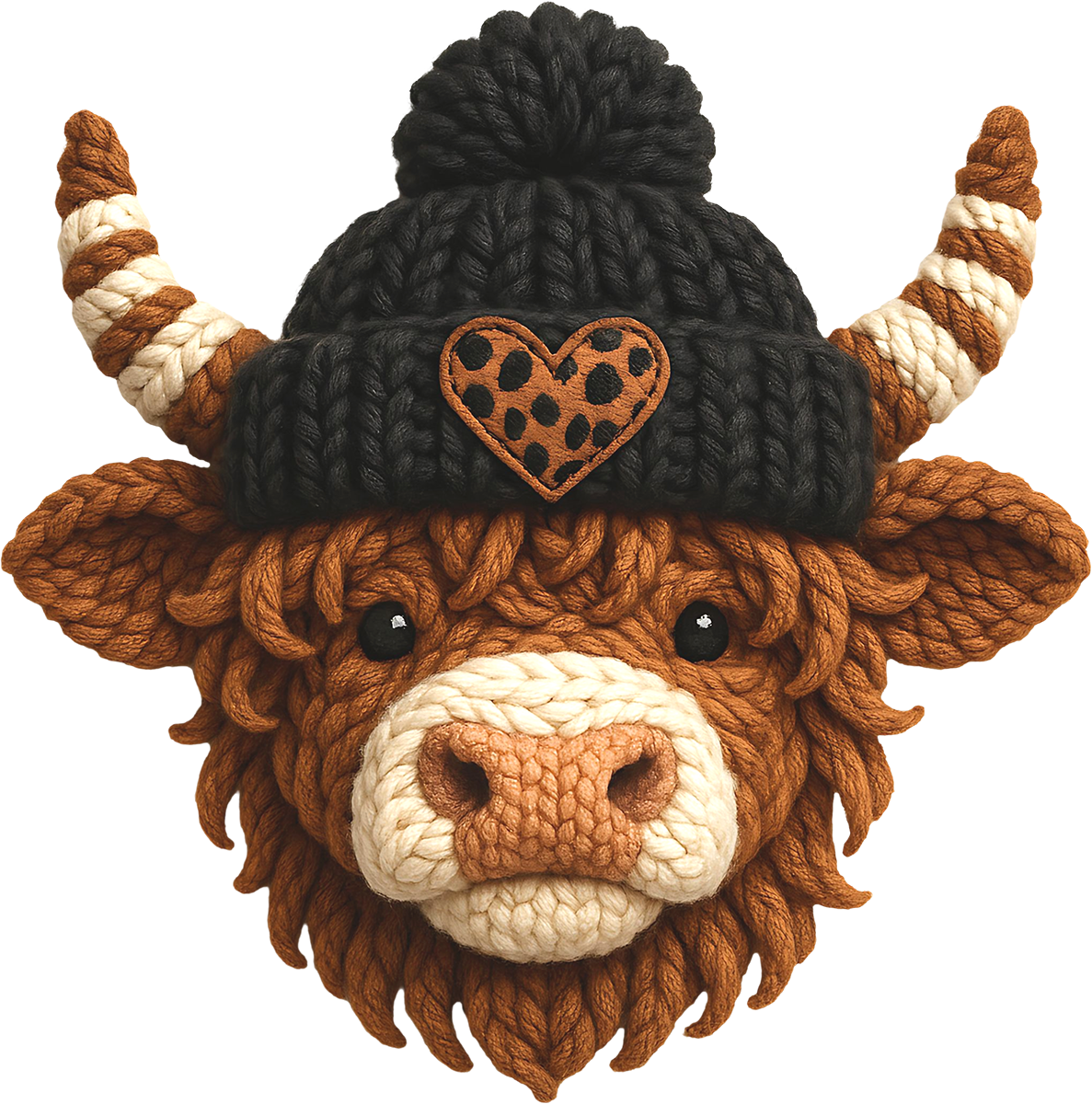 DTF Transfer – FL Yarn Cow With Hat Multi Sizes