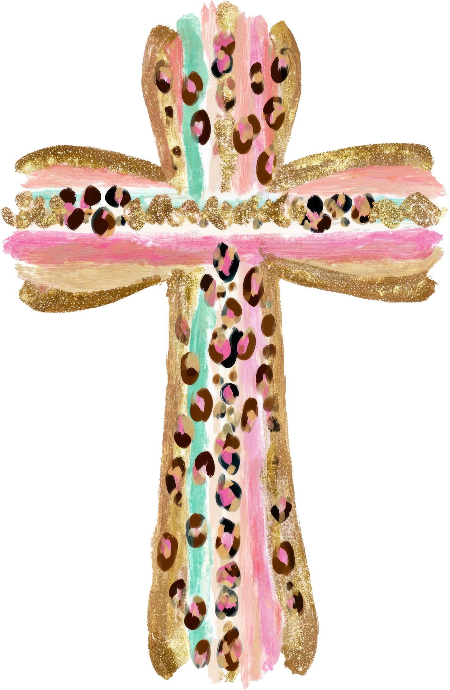 DTF Transfer – Cross Gold Multi Sizes (RE-CR002)