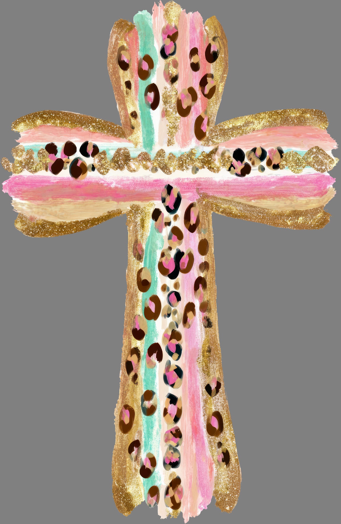 DTF Transfer – Cross Gold Multi Sizes (RE-CR002)