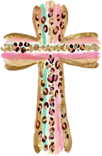 Load image into Gallery viewer, DTF Transfer – Cross Gold Multi Sizes (RE-CR002)
