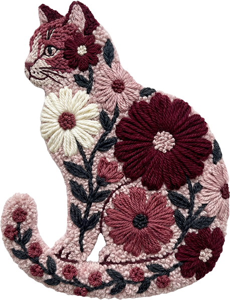DTF Transfer – FM Yarn Cat Multi Sizes