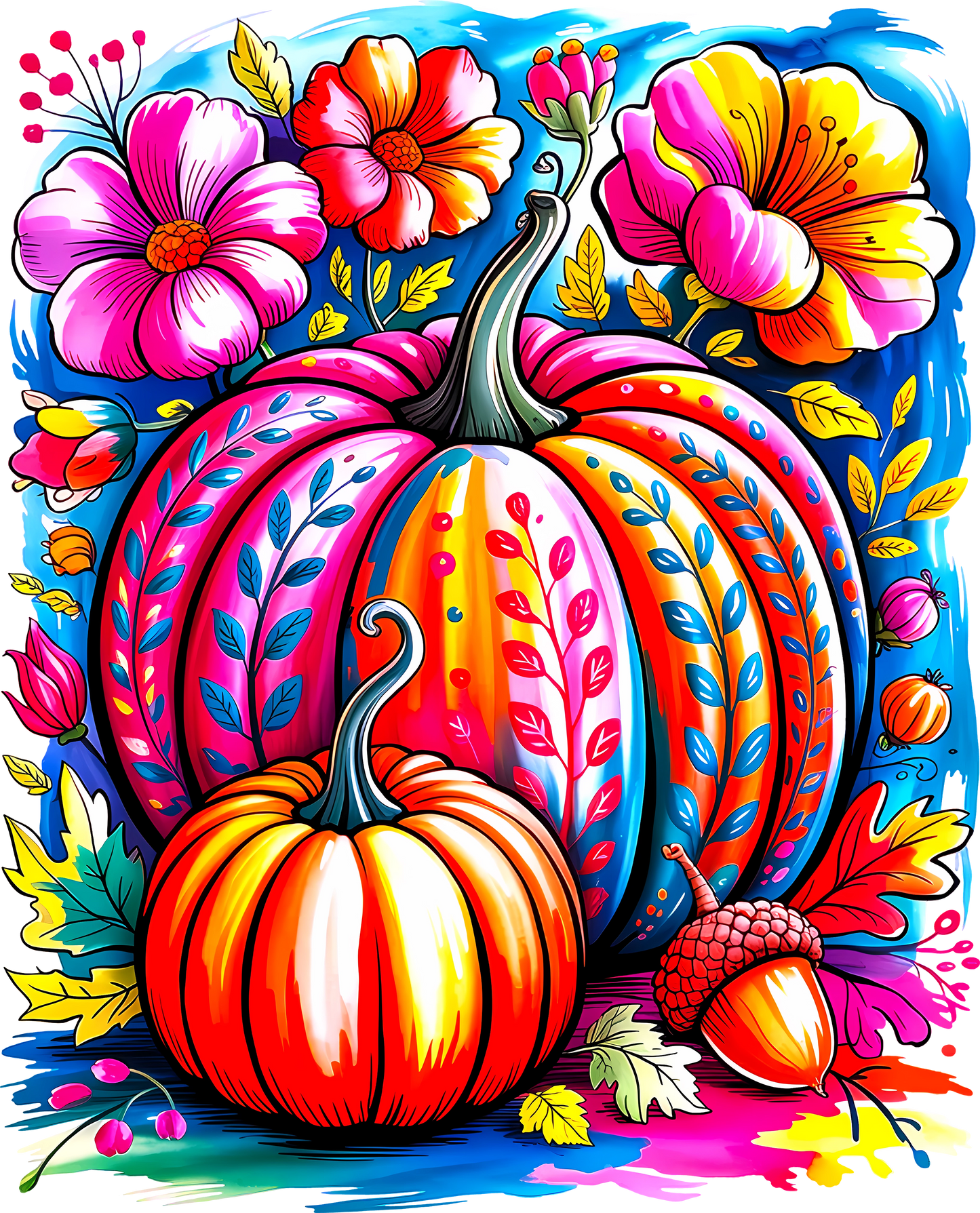 DTF Transfer – Pumpkin Scene Multi Sizes (FO-PU001)