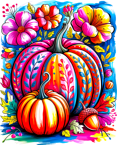 DTF Transfer – Pumpkin Scene Multi Sizes (FO-PU001)