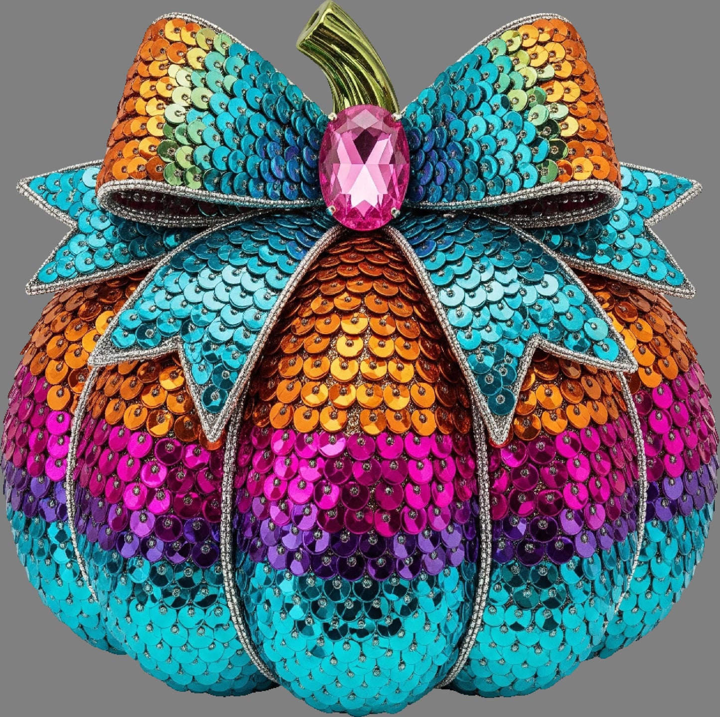 DTF Transfer – Sequin Pumpkin A Multi Sizes (FO-PU006)