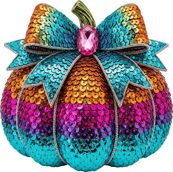 DTF Transfer – Sequin Pumpkin A Multi Sizes (FO-PU006)