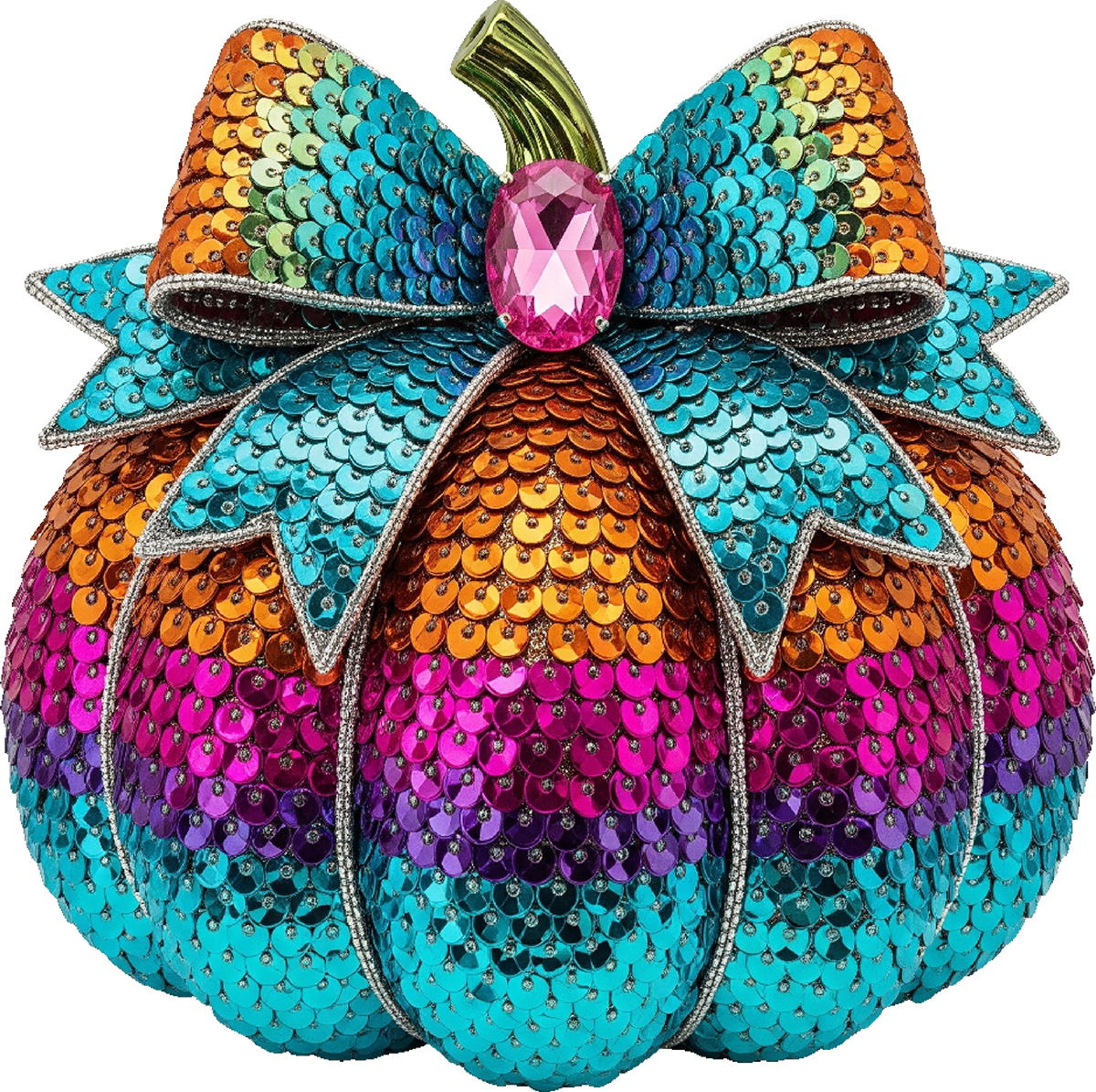 DTF Transfer – Sequin Pumpkin A Multi Sizes (FO-PU006)