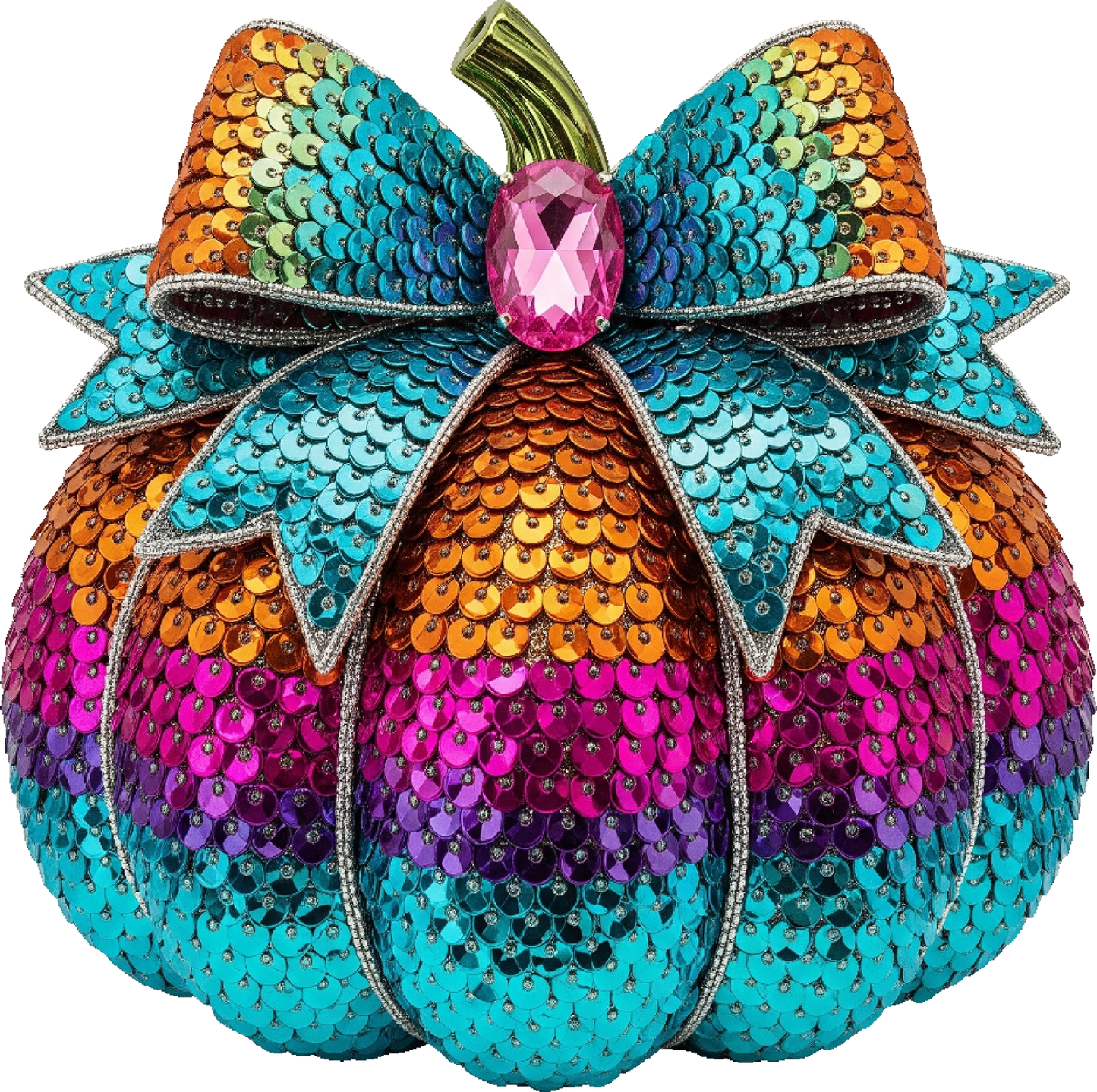 DTF Transfer – Sequin Pumpkin A Multi Sizes (FO-PU006)