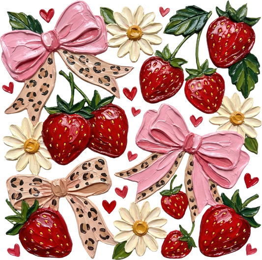 DTF Transfer – Strawberry Multi Sizes (FO-ST002)
