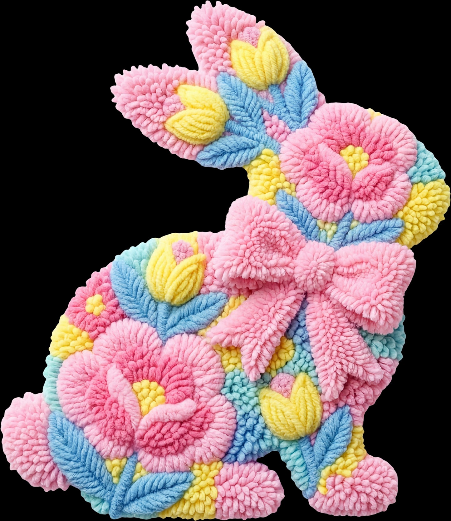DTF Transfer – FP Yarn Easter Bunny Multi Sizes