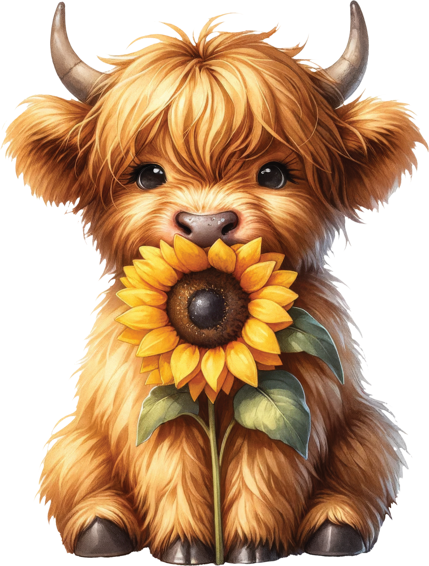 DTF Transfer – Sunflower Cow Multi Sizes (CW-HC001)