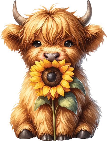 DTF Transfer – Sunflower Cow Multi Sizes (CW-HC001)