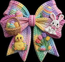Load image into Gallery viewer, DTF Transfer – FU Yarn Easter Bow Multi Sizes
