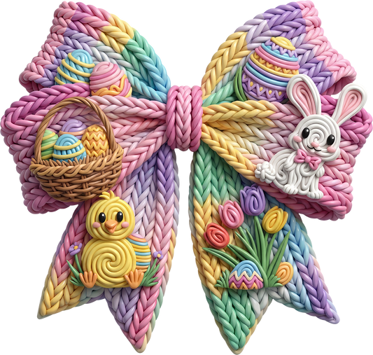 DTF Transfer – FU Yarn Easter Bow Multi Sizes