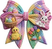 Load image into Gallery viewer, DTF Transfer – FU Yarn Easter Bow Multi Sizes
