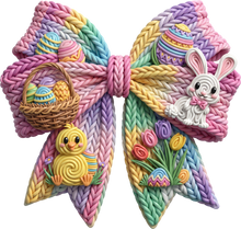 Load image into Gallery viewer, DTF Transfer – FU Yarn Easter Bow Multi Sizes
