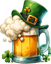 Load image into Gallery viewer, DTF Transfer – FZ St Patrick's Day Beer With Hat Multi Sizes
