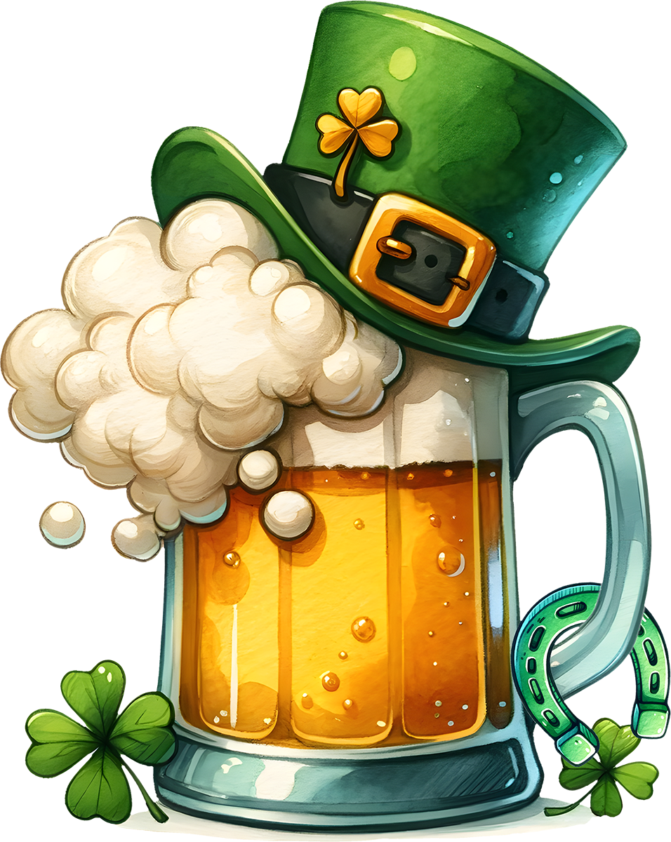 DTF Transfer – FZ St Patrick's Day Beer With Hat Multi Sizes