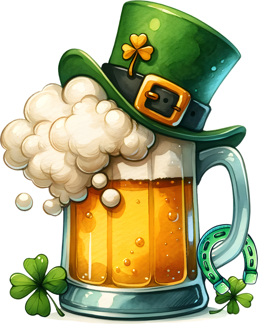 DTF Transfer – FZ St Patrick's Day Beer With Hat Multi Sizes