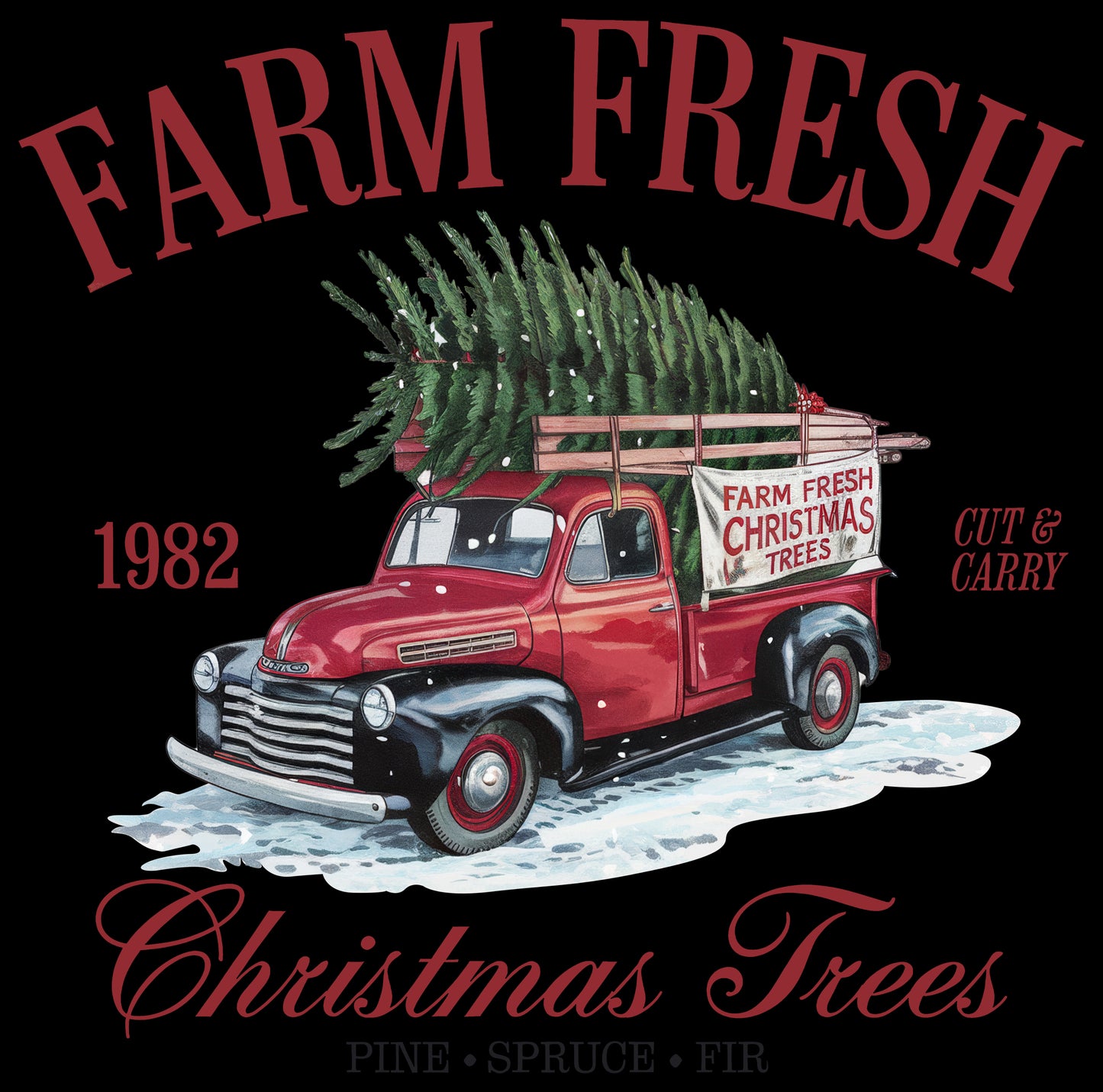 DTF Transfer – 11" Farm Fresh Christmas
