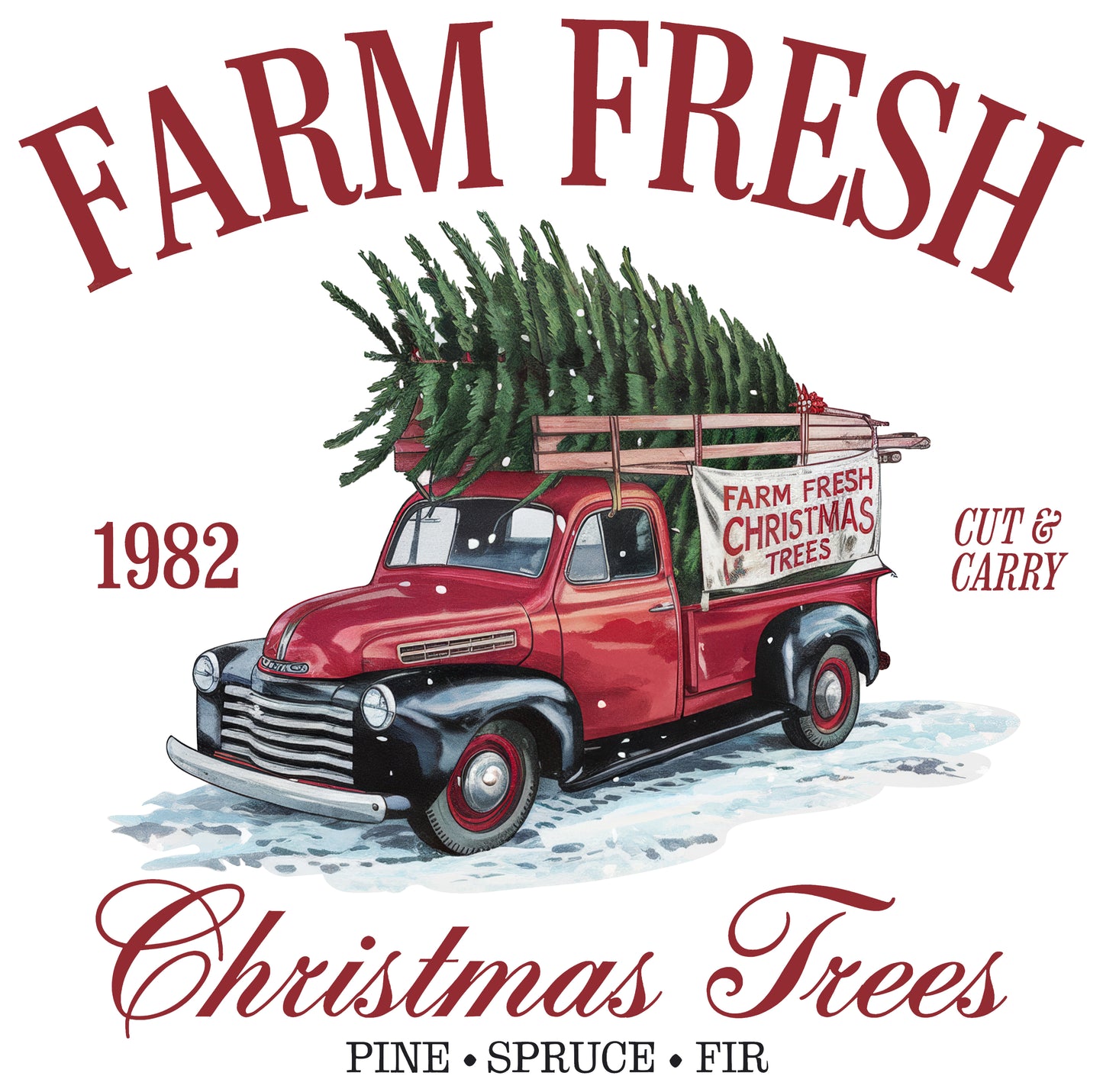 DTF Transfer – 11" Farm Fresh Christmas