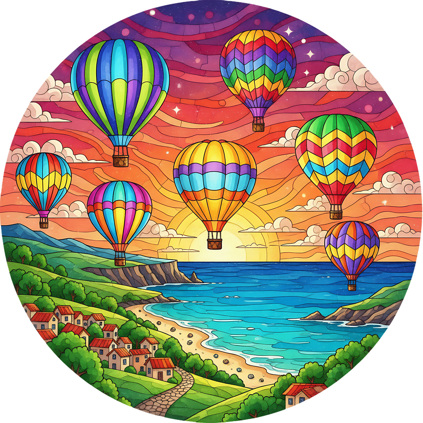 DTF Transfer – Hot Air Balloon Multi Sizes (BA-HA002)