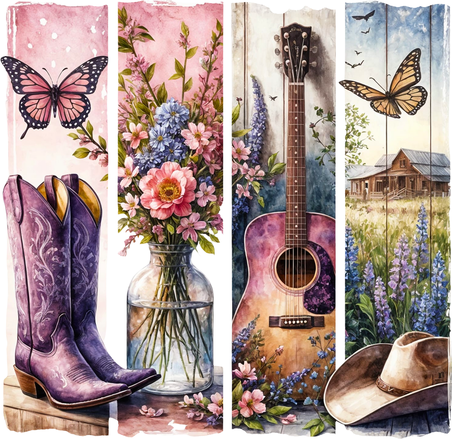 DTF Transfer – Lavender Country Scene Multi Sizes (CO-SC001)