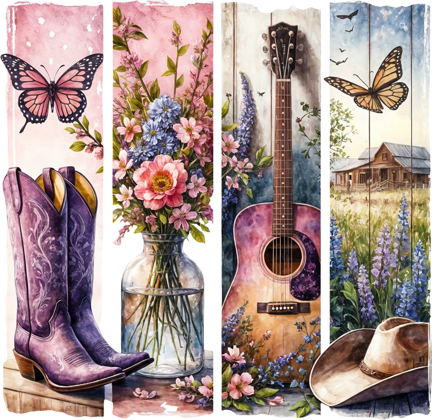 DTF Transfer – Lavender Country Scene Multi Sizes (CO-SC001)