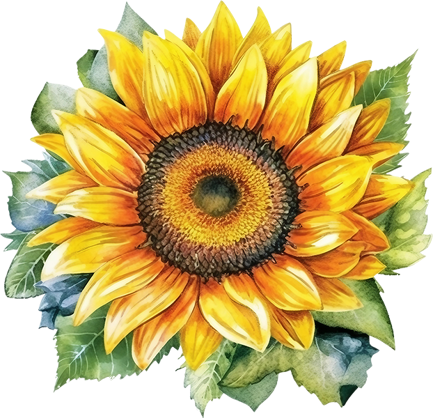 DTF Transfer – Watercolor Sunflower Multi Sizes (FL-SF001)