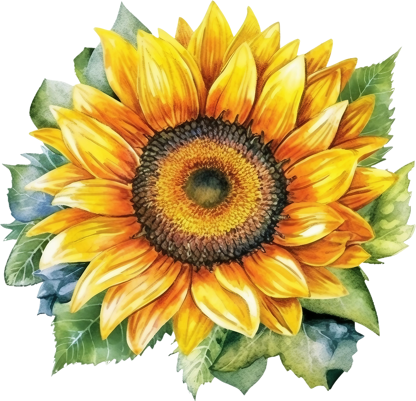 DTF Transfer – Watercolor Sunflower Multi Sizes (FL-SF001)