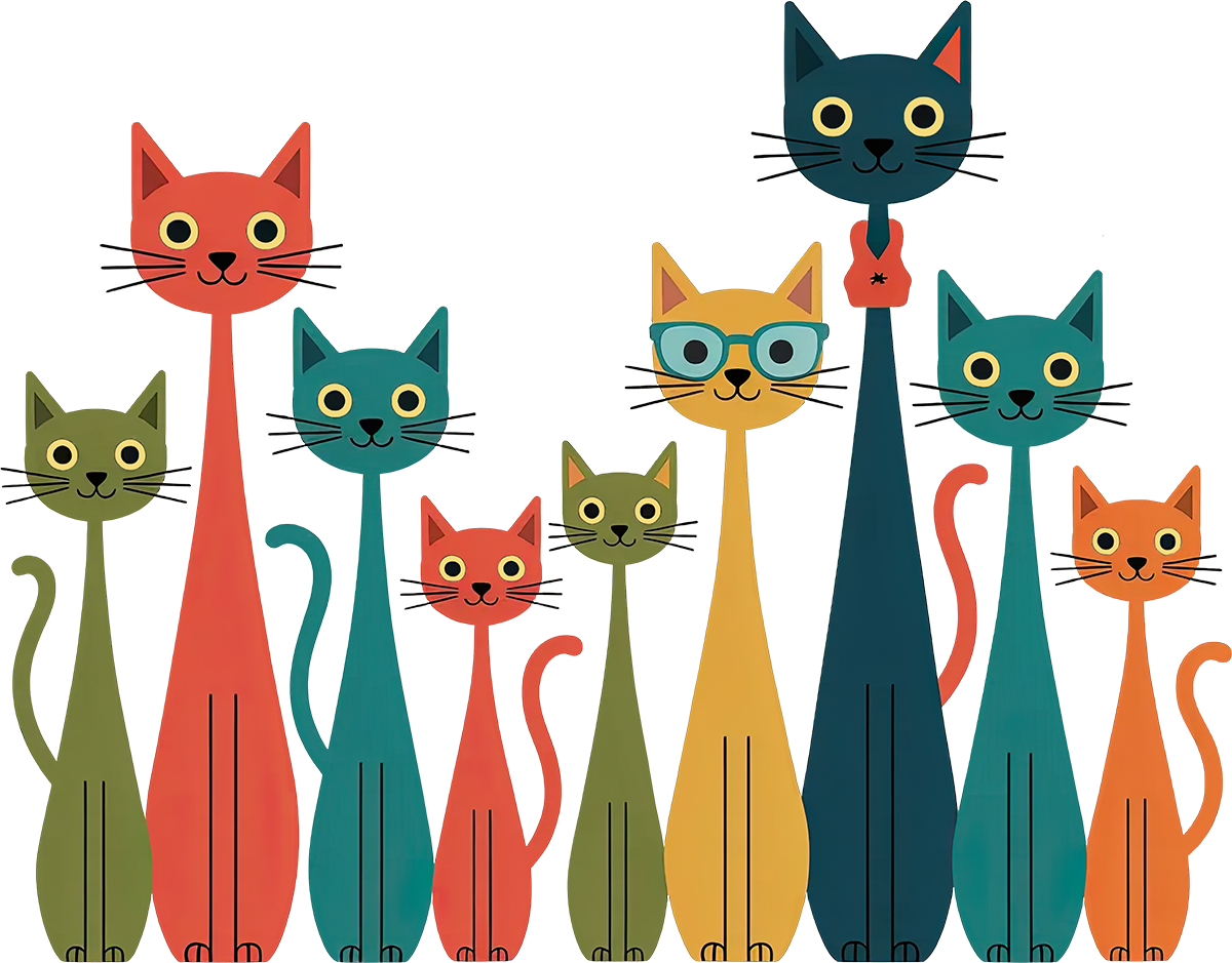 DTF Transfer – Cats Together Multi Sizes (AN-CT001)