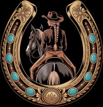 Load image into Gallery viewer, DTF Transfer – Horseshoe Cowgirl Multi Sizes (CO-CG001)
