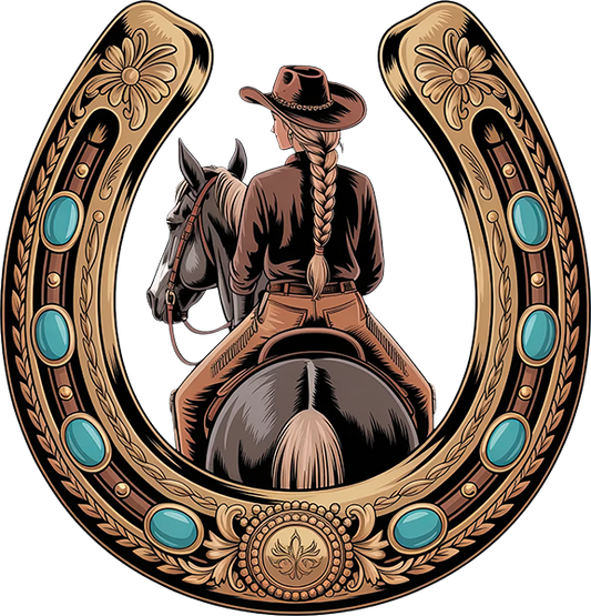 DTF Transfer – Horseshoe Cowgirl Multi Sizes (CO-CG001)