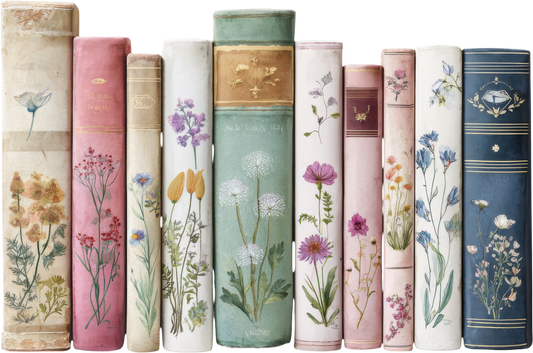 DTF Transfer – Floral Books Multi Sizes (RD-BK001)