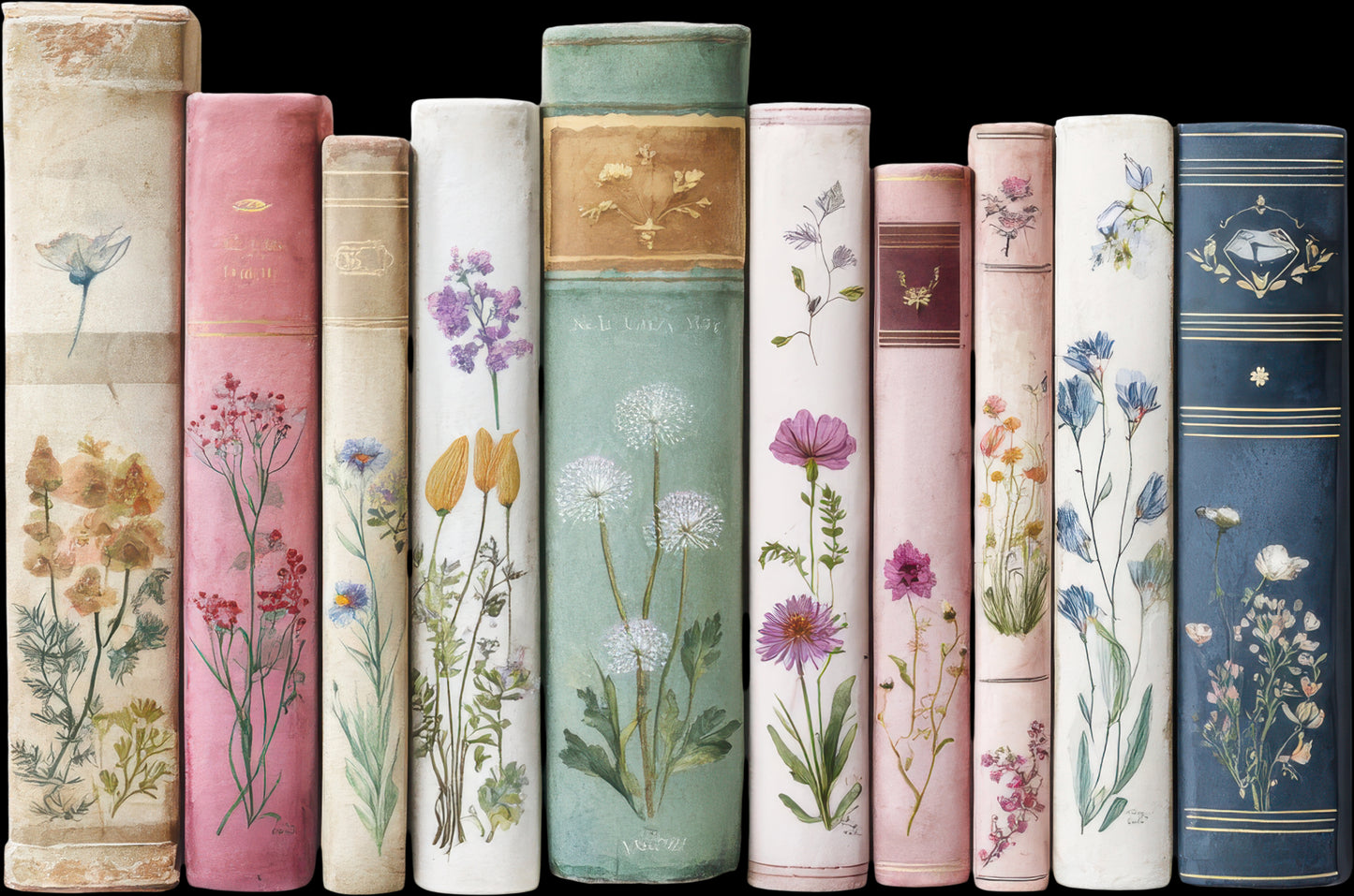 DTF Transfer – Floral Books Multi Sizes (RD-BK001)