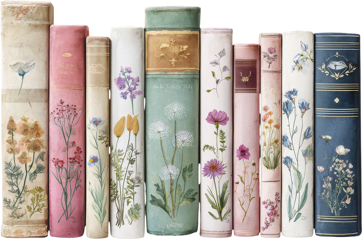 DTF Transfer – Floral Books Multi Sizes (RD-BK001)