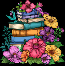 Load image into Gallery viewer, DTF Transfer – GH Books and Flowers Multi Sizes
