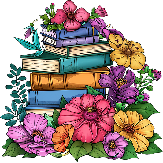 DTF Transfer – GH Books and Flowers Multi Sizes