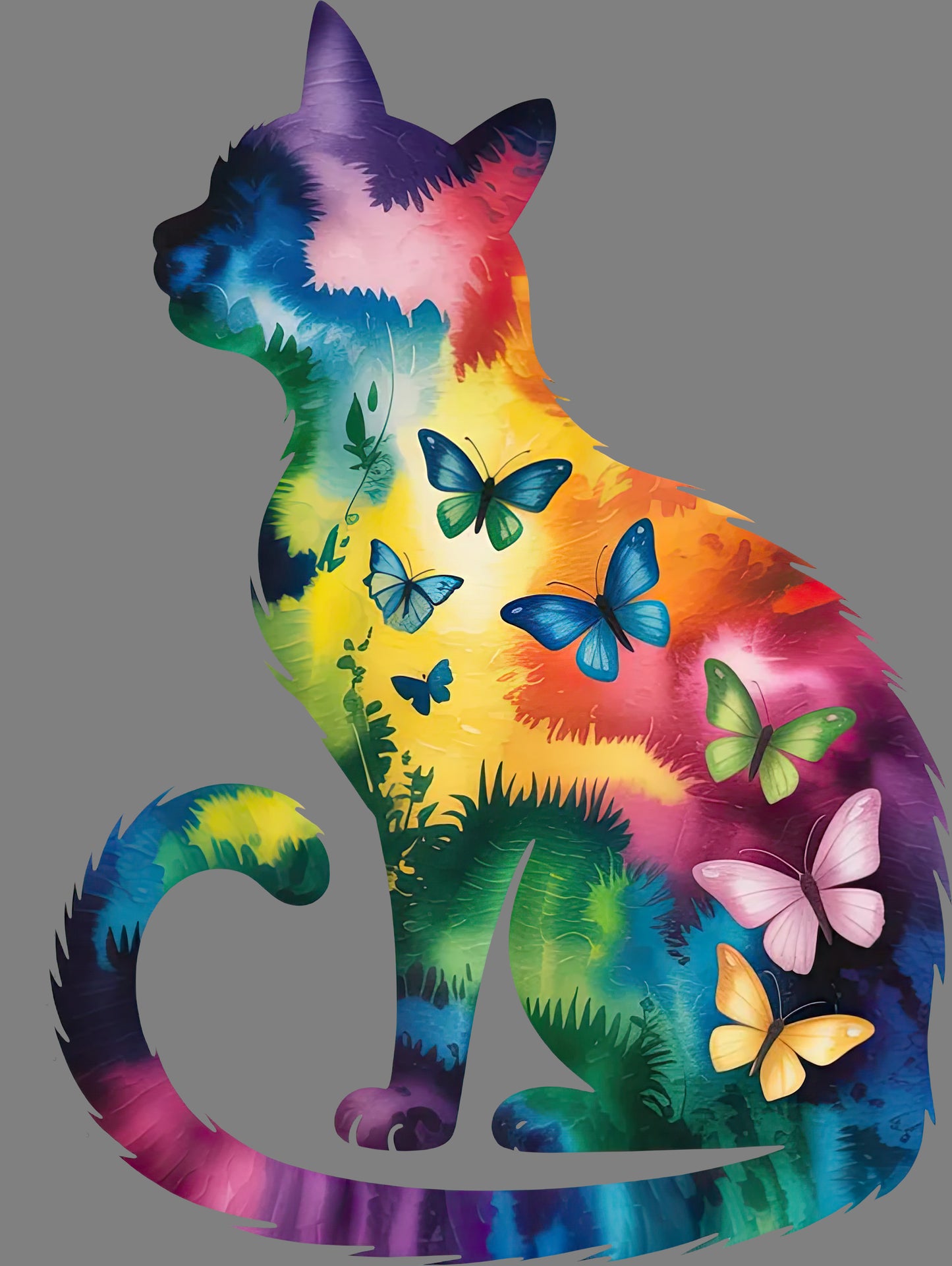 DTF Transfer – GJ Cat Butterfly Multi Sizes
