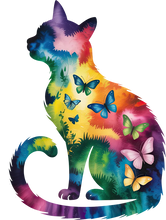 Load image into Gallery viewer, DTF Transfer – GJ Cat Butterfly Multi Sizes
