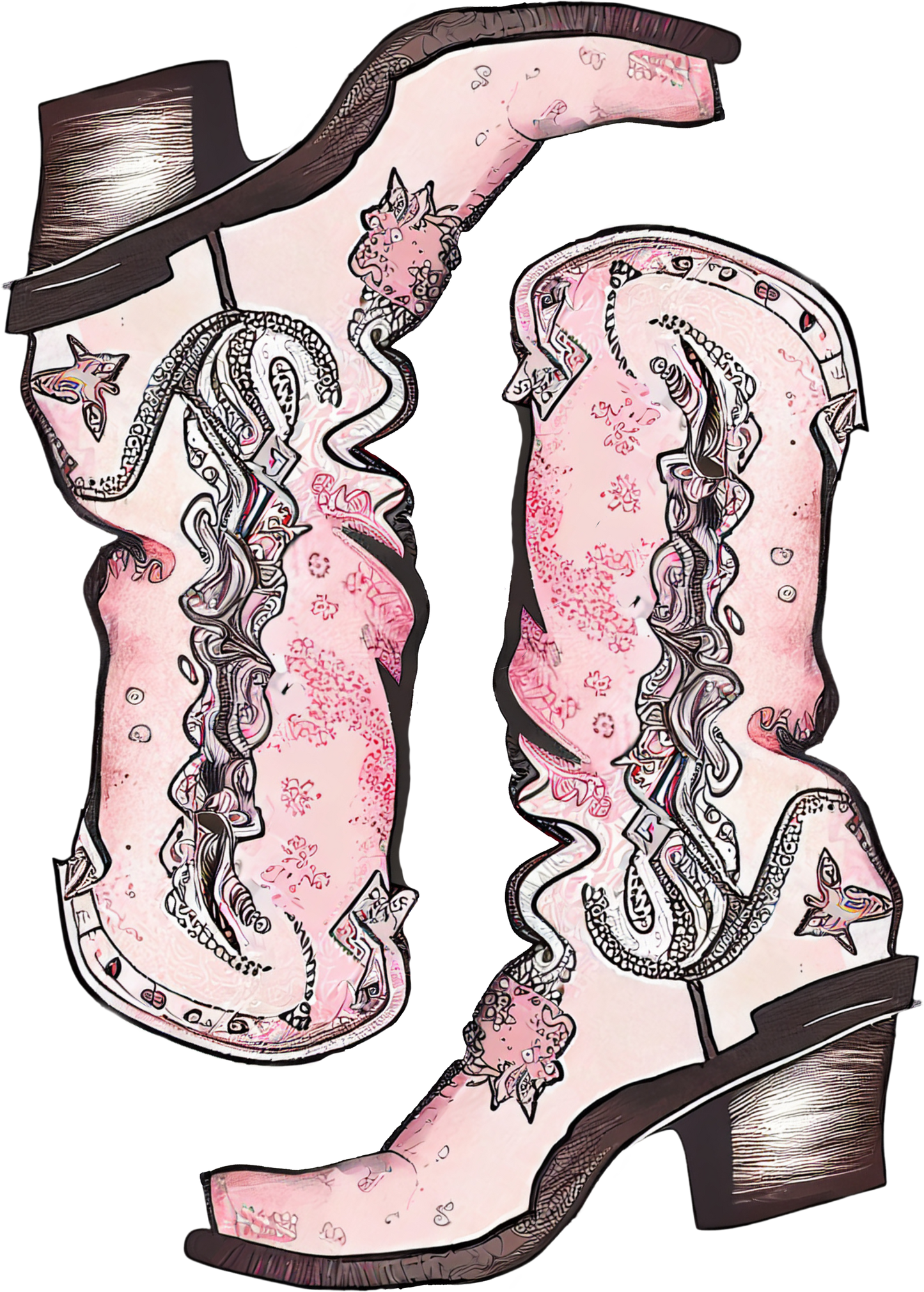 DTF Transfer – Cow Girl Boots Multi Sizes (CO-AC003)