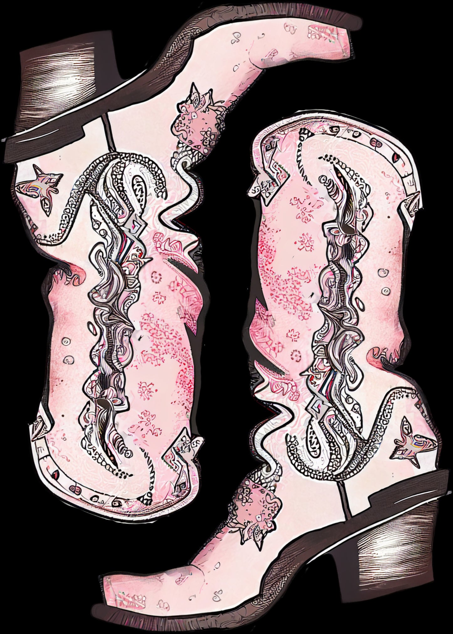 DTF Transfer – Cow Girl Boots Multi Sizes (CO-AC003)
