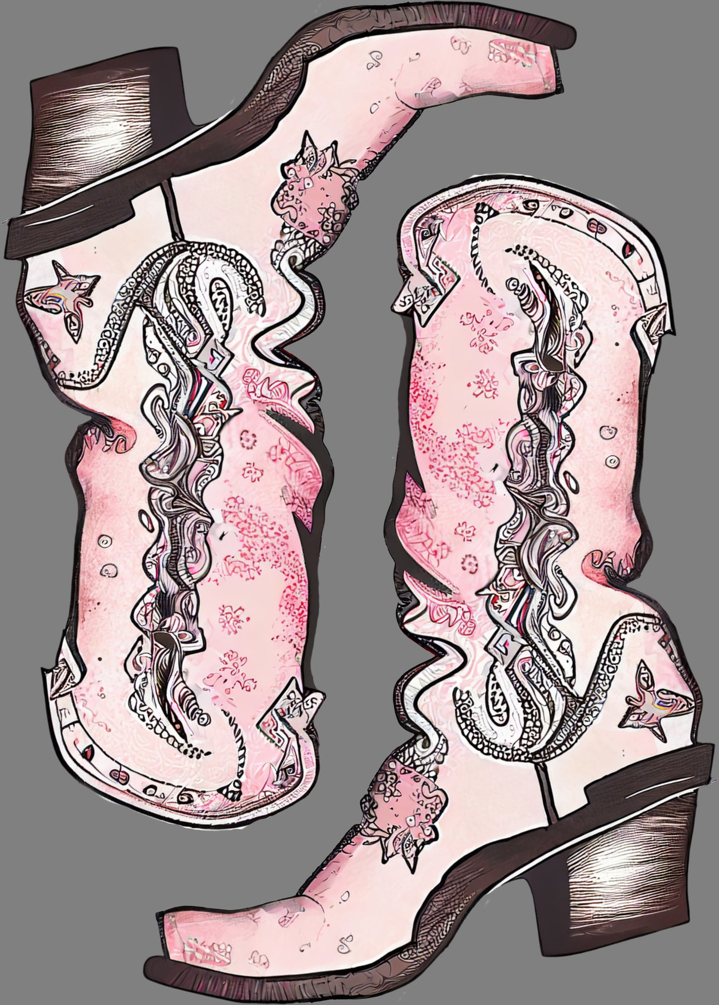 DTF Transfer – Cow Girl Boots Multi Sizes (CO-AC003)