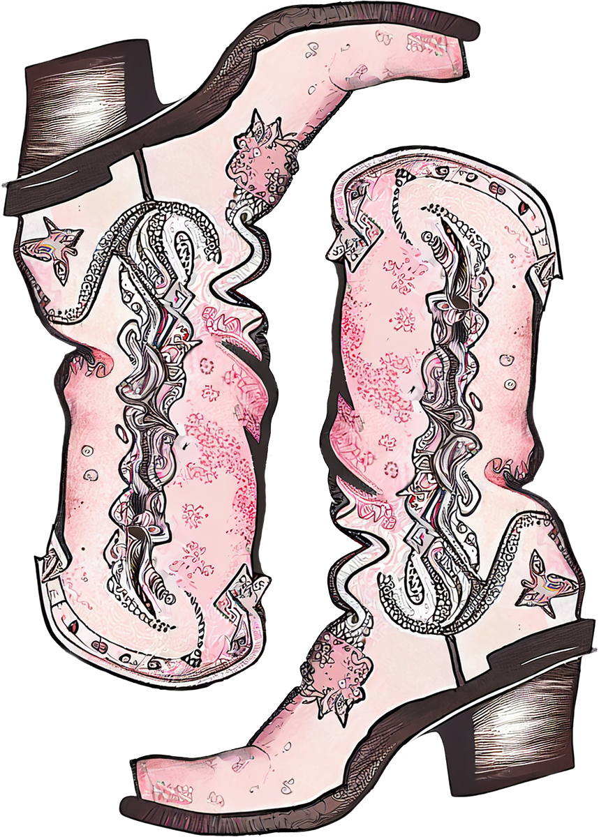 DTF Transfer – Cow Girl Boots Multi Sizes (CO-AC003)