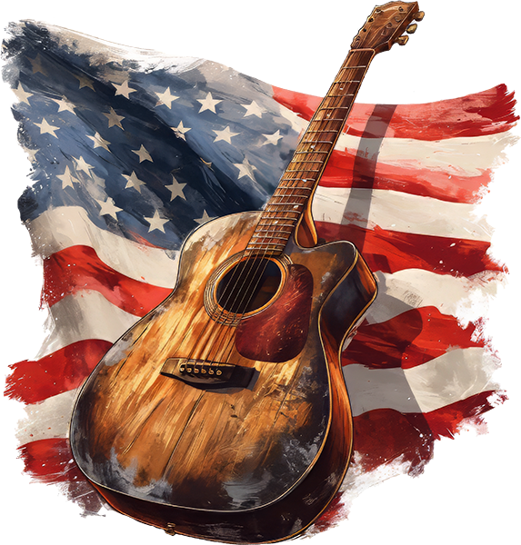 DTF Transfer – Flag Guitar Multi Sizes (PA-FL005)