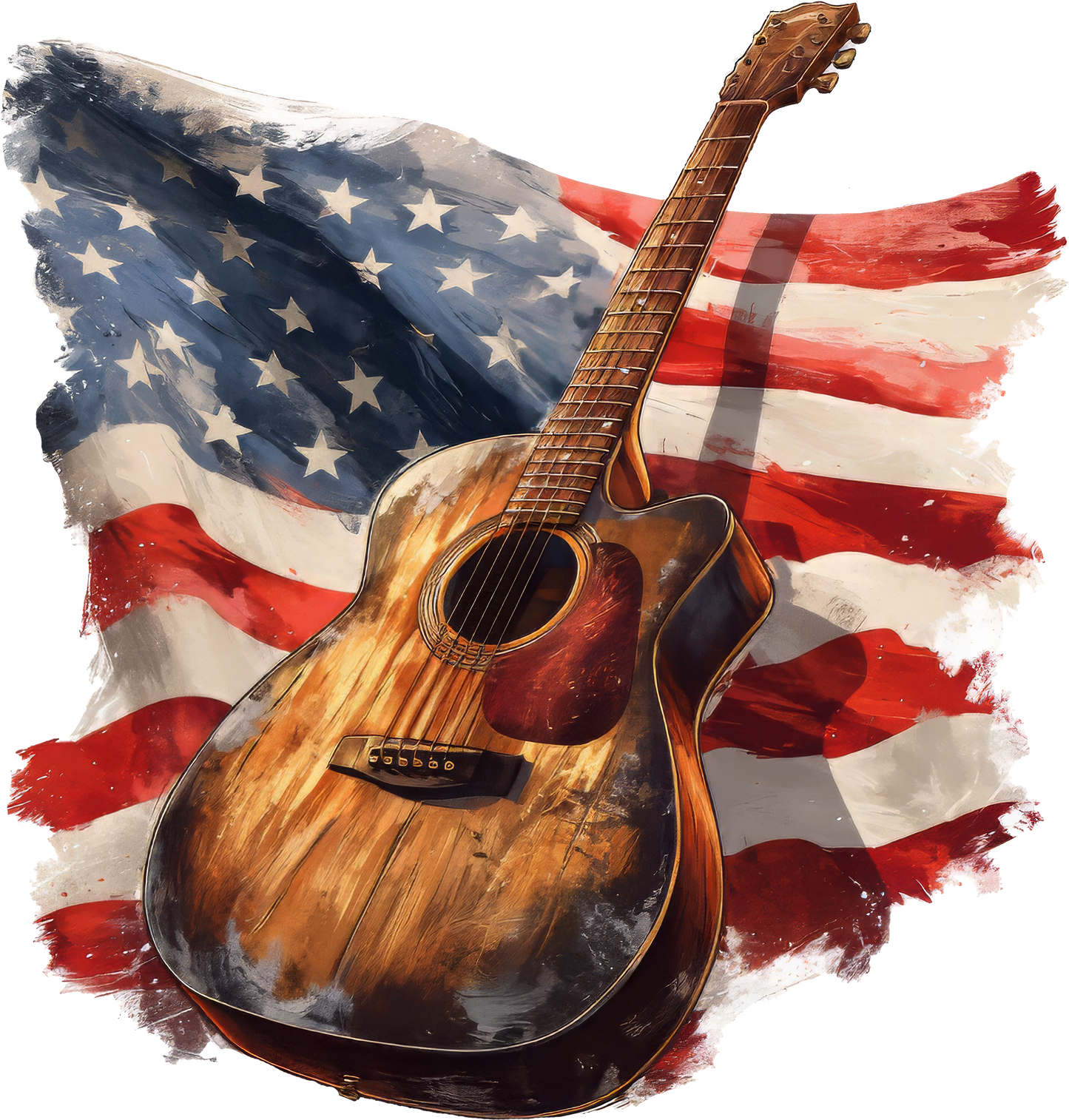 DTF Transfer – Flag Guitar Multi Sizes (PA-FL005)