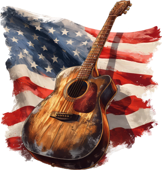 DTF Transfer – Flag Guitar Multi Sizes (PA-FL005)